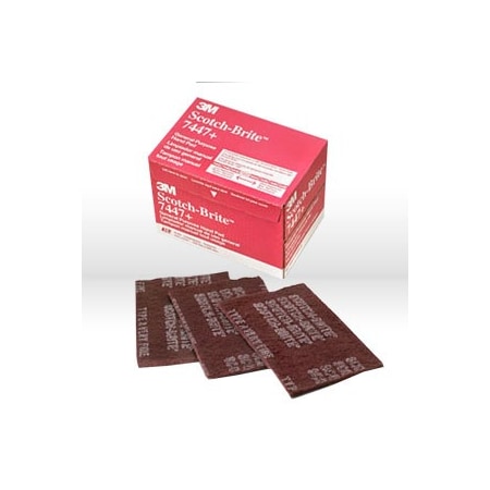 3M General Purpose Hand Pad, 7447B, Grit Very Fine, Maroon, 6"X9" 48011-04229